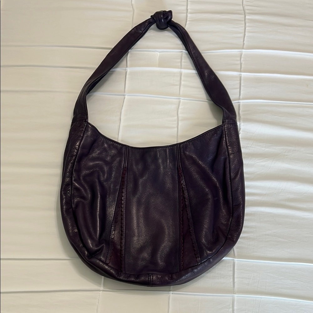 Purple Hobo Bag Super Soft Leather